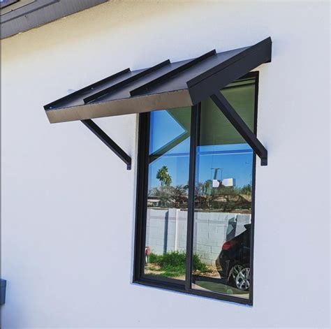 sheet metal window awnings|residential metal window awnings.